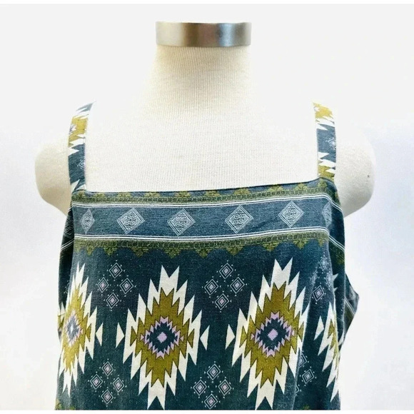 NWT SONOMA Women Sleeveless Elastic Waist Green Square Neck Maxi Dress Size XXL - Picture 2 of 14